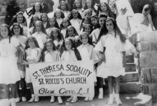 The St. Theresa Sodality was a religious group within St. Rocco’s Church for young girls who devoted themselves to prayer and good deeds.