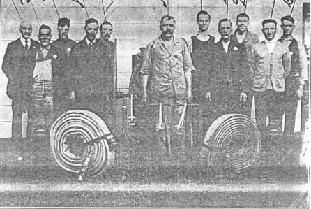 Industrial explosions and fires posed a serious threat to Ladew's operations. Water mains and fire hydrants were not available; water had to be pumped directly from the Creek. The ruin of the Starch Works plant a short distance away, was a reminder that fires could break out anytime.  When the Ladew Fire Department was organized in April 1918, Glen Cove already had several fire houses: Glen Cove Fire Company (1837), Hook & Ladder Co. 1 (1902), Chemical Engine Co. #1 (1902), The Mutual Protective Association of South Glen Cove (1914). Ladew's crew of 16 men conducted monthly drills testing both response time and equipment.